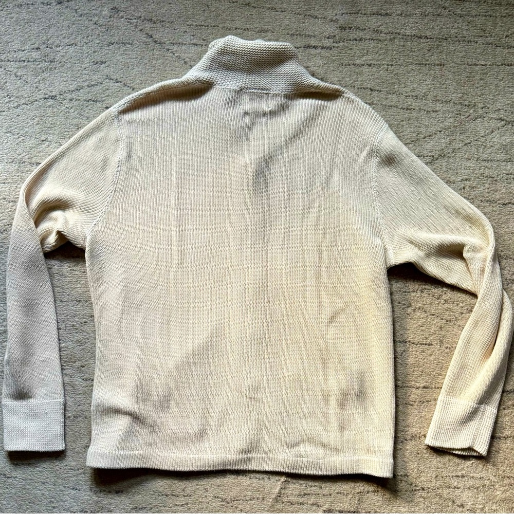 RRL Ralph Lauren Double RL Beige Men's shawl collar Linen Cardigan size -L - Picture 4 of 7